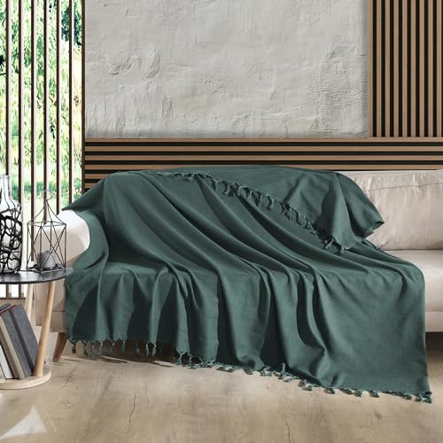 Milam LondonGrüne Überwürfe für Schlafsofa, Überwurf in Doppelgröße, Sofaüberwürfe, große 2-Sitzer-Couchbezüge, grüne Decke, Sofaüberwürfe für Sofas, 200 x 230 cm