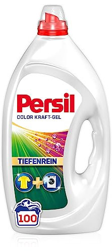 Persil Color Kraft-Gel (100 Waschladungen), Flüssigwaschmittel mit Tiefenrein Technologie, Colorwaschmittel für reine Wäsche und hygienische Frische für die Maschine, wirksam ab 20 °C