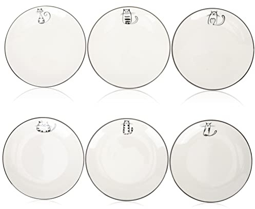 HEMOTON 6Pcs Gatto Piatto In Ceramica Vassoio Della Torta Piatto Della Torta Dessert Della Antipasto Gatto In Ceramica Dessert
