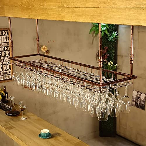 Botellero Estilo Simple Hierro Colgante Estante para Copas De Vino Decoración De Techo Estante Bares, Restaurantes, Cocinas, Marrón, Estante De Almacenamiento De 120 * 40 Cm Decoración para