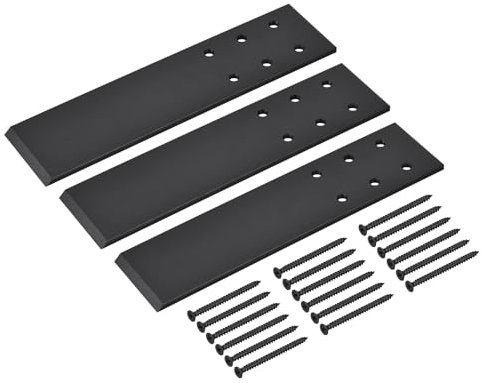 QUARKZMAN 3 Paquete 25,4cm Encimera Soportes, Oculto Rodilla Pared Soporte Soporte con Tornillos, Negro Flotante Soporte para Cuarzo, Madera, Concreto