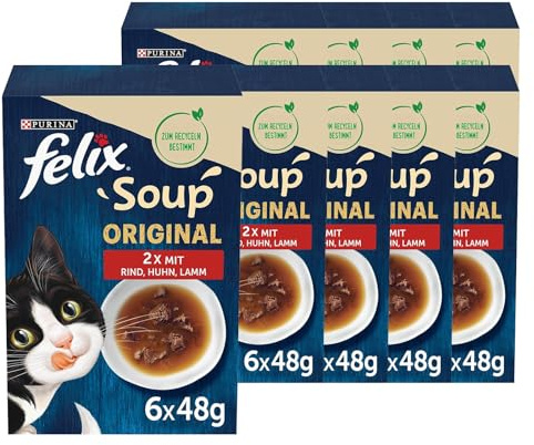 FELIX Soup, Suppe mit zarten Stückchen, Geschmacksvielfalt vom Land (8er Pack (8 x 6 x 48g))