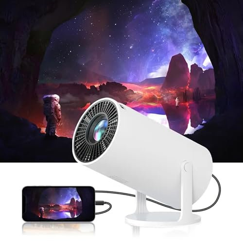 Mini Projector 4K WiFi Bluetooth, Portable Smart Ceiling 4K Home Cinema with Built-in Speaker, Short Throw, 1080P Supported, Gaming & Phone Projector