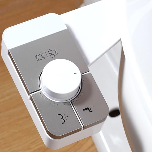 SHIKITEK Bidet Attachment for Toilet, Ultra-Slim, Self Cleaning, Dual Nozzle, Feminine & Posterior Wash, Fresh Cold Water Sprayer, for Existing Toilets Seat, Baday Beday Badette Bedette, Silver