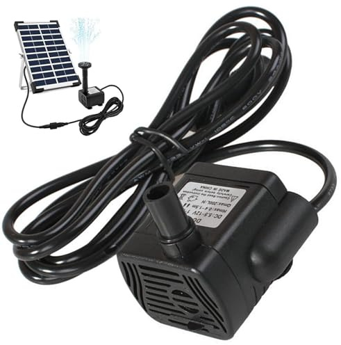 Pompes à eau solaire, DC 5.5V-12V 3W Mini Pompes de fontaine solaire, 300 L