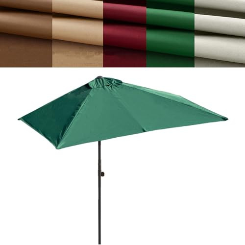 AGKANVCVNT Halber Sonnenschirm Halbschirm Rechteckig Mit Kurbel, 270x150cm Balkonschirm Groß Für Terasse, Garten, Gastro, Ohne Sockel, Rot(Off-White,250 * 150cm/8 * 5ft)