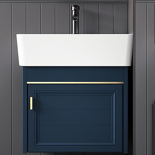 Compact Bathroom Sink Set with Under-Sink Cabinet Corner Washbasin Combination for Small Spaces Wall-Mounted Vanity with Storage Ideal for Limited Areas