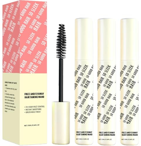Varita para domar el cabello Frizz & Flyaway, barra de acabado para flequillo, barra de gel de control de bordes para cabellos suaves y elegantes, antiencrespamiento, no grasoso (3Pcs)