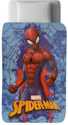 Trapunta invernale per bambini Spiderman Marvel 160x250 cm piumone letto singolo coperta trapuntata morbida e calda in 100% Microfibra Poliestere 350 gsm