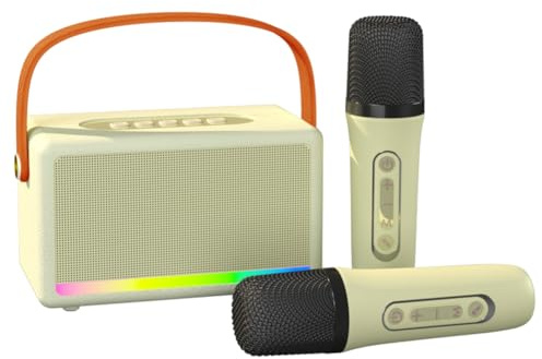 Buhdjfnke Macchina per Karaoke per Bambini Adulti Mini Altoparlante Karaoke Bluetooth Portatile con Microfono Wireless Luce LED per Banchetti,A