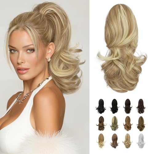 Sofeiyan hästsvans hårdel, hårstycke med klämma, 33 cm flätförlängning | Lång lockig ponytail förlängning, syntetiska hästsvansförlängningar för kvinnor, 1501#