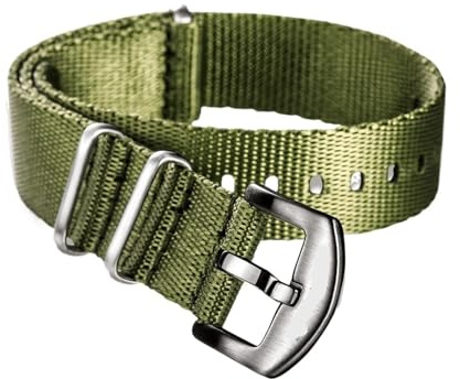 Nylon klockband i ett stycke med säkerhetsbälte 18 mm 20 mm 22 mm 24 mm ersättning för kvinnor traditionell klocka för män, 22mm, Acetat, Inga ädelstenar