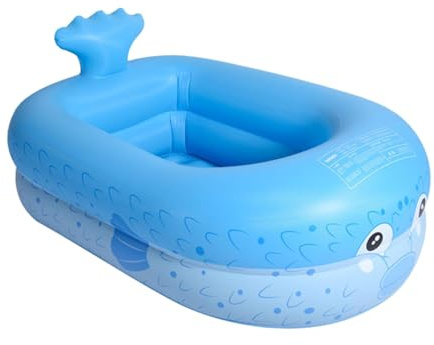 TTETTZ Piscina Gonfiabile con Palla a Cartoni Animati, Acquatici, Piscina Giocattolo per Balcone, Patio, Piscina All'aperto, Giardino, 160 Cm Blu