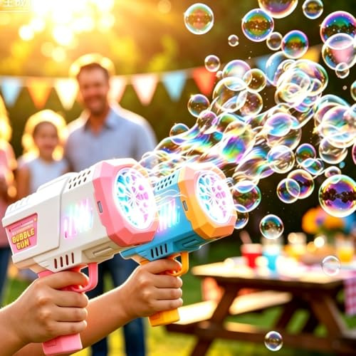 Bubble Guns Kit for adult, Automatic Bubble Machine Portable Bubble Making Toys, Bubble Blower Maker,Summer Toy Presents Outdoor Garden Wedding Party Bubble Maker-18