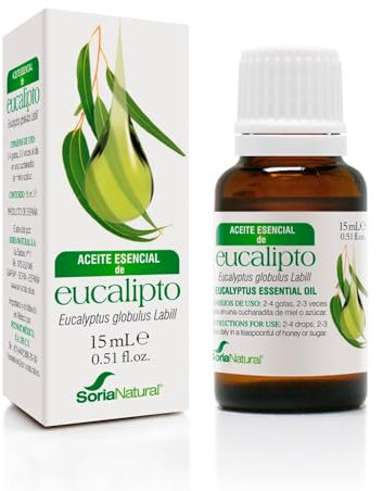 Soria Natural Esencial de Eucalipto - Aceite Esencial con Propiedades Antiinflamatorias, Antimicrobianas y Expectorantes - Favorece las Vías Respiratorias - Frasco con 15ml