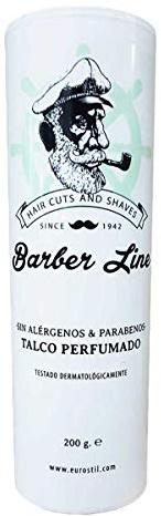 EUROSTIL Barber Line Talco PERFUMADO 200GR Unisex Adulto, Negro, Único