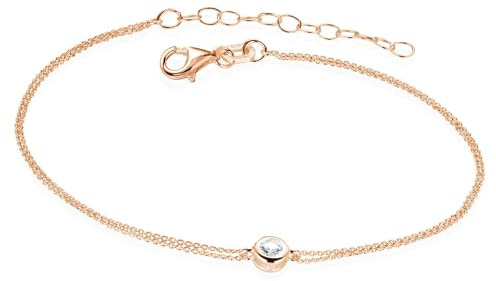 Damen Armkette Silber 925 mit Zirkonia Stein verstellbar in 3 Farben SA-70 | Feines Armband aus 925 Sterling Silber rhodiniert oder vergoldet 16-19,5cm für Frauen von MATERIA by Matthias Wagner