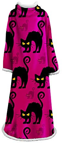 Wearable Decke Mit Ärmeln Arme Halloween, Morbuy 3D Gedruckt Super Soft Warm Comfy Plüsch Ärmeln, TV Lazy Robe Decke Für Erwachsene Frauen Männer (127cm x 178cm,Gelbe Augen)
