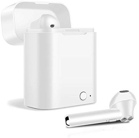 AKASHI TECHNOLOGY - Ecouteurs sans Fil Oreillettes Bluetooth 5.0 Earpods sans Fil avec Boîtier Chargeur de Rangement Charge - Blanc
