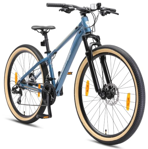 BIKESTAR Hardtail Aluminium Mountainbike Shimano 21 Gang Schaltung, Scheibenbremse 27.5 Zoll Reifen | 14, 16, 18 Zoll Rahmen Alu MTB | RISIKOFREI TESTEN