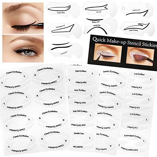 Pwsap Eyeliner Schablonenkarten, Lidschatten Schablonen Cat Lidschattenkontur Schablone, Smokey Eye Liner Augen Make-up Vorlage Aufkleber, Werkzeug für