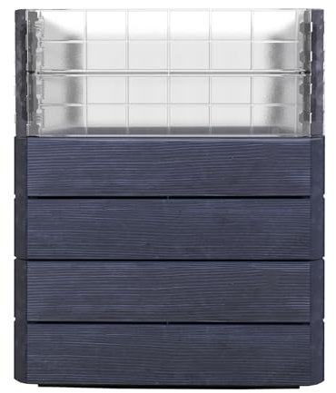 Garantia Ergo Quadro Turbo M 75 Hochbeet Wood, inkl. Flora Wassersparsystem - Blumentopf, Hochbeete für Garten, Pflanzkübel Groß Außen, Blumenkasten, Blumentopf Hoch, Blumenkübel, Frühbeet