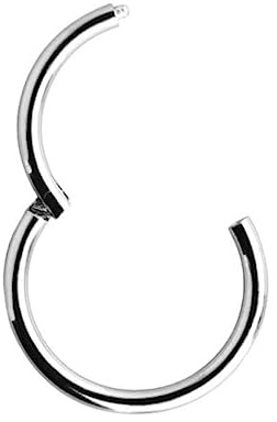 PIERCING RING CLICKER I Echt 585 Gold Weissgold I Durchmesser 8 mm I Intim Helix Septum Tragus Conch I 44001-8