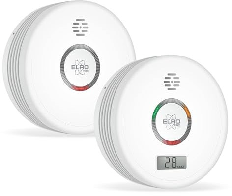 ELRO FF4910 PRO Kit antincendio - Rilevatore di fumo e rilevatore di monossido di carbonio con batteria di 10 anni - Conforme alla norma europea EN14604 e EN50291