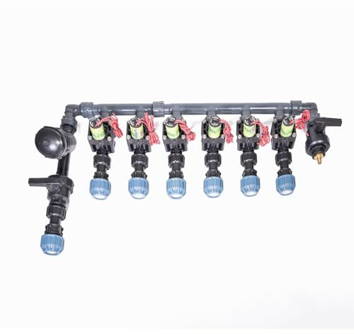IRRITOP 6X Kopfstation PE25 Ausgang, Verteiler für Bewässerung mit Hunter PGV 101 MMB Magnetventile, für Ø25mm PE-Rohr (Montierbar) (Dichtung O-Ring)