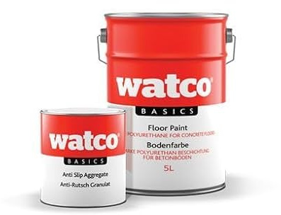 Watco Basics Anti-Slip Floor Paint - Mix in aggregate for a glossy, easy to clean, non-slip finish - 5L covers approx. 40m² - Ideal for walkways, ramps and other concrete surfaces (2.5L, Light Grey)