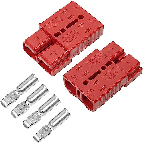 Bohaner Enchufe 175a para conector de batería, conector de remolque 175a 600v para cabrestante, enchufe de conexión rápida para conector de batería de conexión rápida (175a, kauçuk kapak)