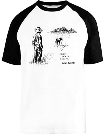 Zach Bryan Quiet, Heavy Dreams Vit Baseboll T-shirt Korta ärmar Unisex Herr Kvinnor Baseball Tee