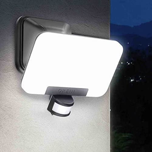OREiN Motion Sensor Security Light Outdoor, 24W LED Floodlight 2800LM, Warm/Cool White Adjustable, IP65 Waterproof PIR Wall Light, Dusk to Dawn, for Garden, Patio, Yard – Mains Powered