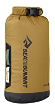 SEA TO SUMMIT - Big River Dry Bag S 8L - Waterproof - Roll-Top - Resistant Fabric - Grab Handles, Lash Point & D-Ring - For Kayaking & Motorcycle Touring - 19.3 x 16.5 x 37.4cm - Gold Brown - 160g