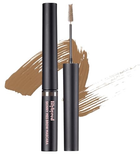 lilybyred Skinny Mes Brow Mascara | Korean 1.5mm Ultra-Slim Brush Eyebrow Mascara, Precision Application, Natural-Looking Finish, Smudge-Proof, Clump-Free, Long-Lasting, 0.12 oz. (04 Gray Brown)