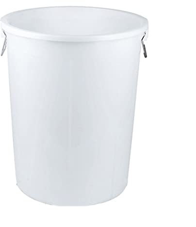 Cubo de Basura Cubo de Basura 50L/60L/100L/160L/280L/380L Cubo de Basura Redondo Grueso Cubo de Basura Multiusos Grande (Blanco sin Tapa 50L)