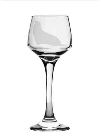 Seal Engraved Sherry Glass, Animal Gift for Women, Gift for Men