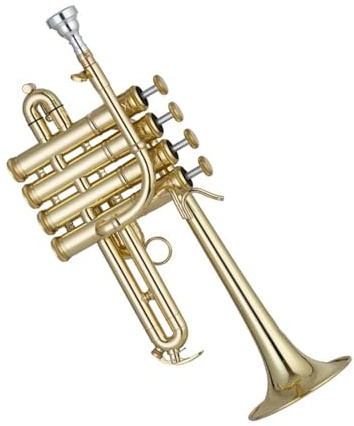 Gold Bb/A 4 Kolben Piccolo-Trompete Instrument Trompeta