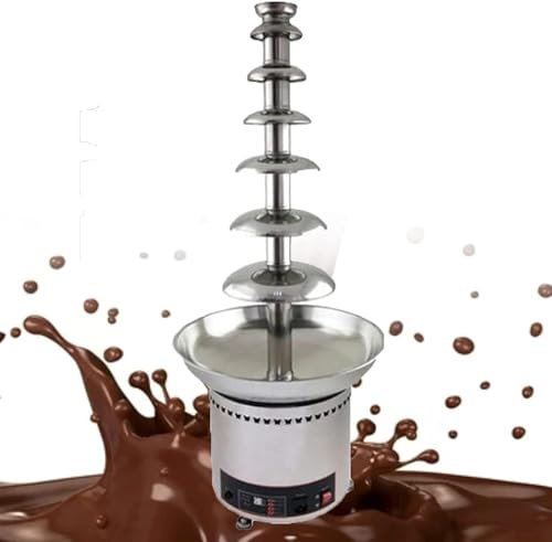XARONF Chocolate Fountain, Electric Melting Chocolate Machine Stainless Steel Chocolate Fondue Pot, Easy To Assemble For Birthday Party Wedding(7floors)