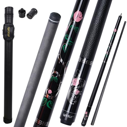 CUEELF Billardqueue-Stick aus Karbonfaser, Pink Rose, professioneller Queue, Vollcarbon-Technologie mit Etui