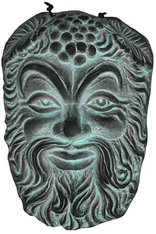 Satyr Maske, klein, Keramik, Wandrelief, Dekor