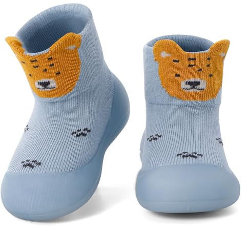 MASOCIO Baby Boys Girls Sock Shoes Toddler First Walking Shoes Soft Rubber Sole Non Slip Sock Shoes