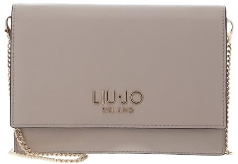 POCHETTE LIU JO AA5221E0033 Bekväm och praktisk handväska med guldfärgad kedja och magnetisk klaffstängning. Den har tre fack inklusive ett med dragkedja och flera innerfickor för kort och dokument.
