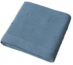 copertina in maglia, per lettino, misura cm 110x150 pois avio