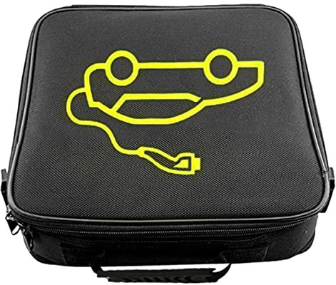 Hemobllo Waterproof Ev Cable Bag Fire Resistant Polyester Charging Cord Organizer for Car and Home Use, Wear-resistant Handheld Storage Accessory for Electric Vehicle Charging Cables Black