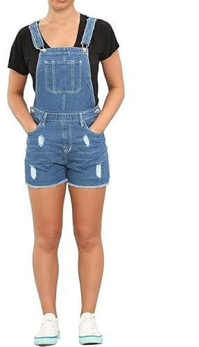 SubMeHa Girls Kids Denim Dungaree Short Length Pinafore Ribbed Jumpsuit Play Suit UK Size 8Yrs to 14Years