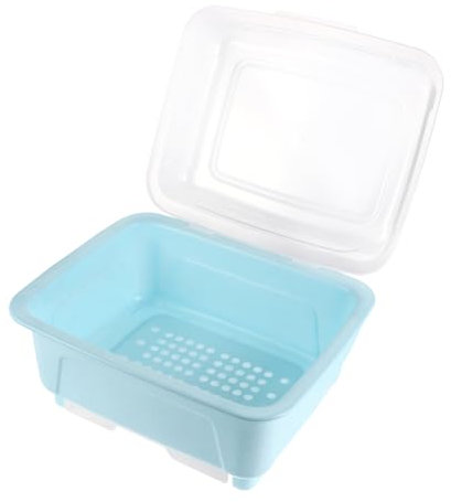 UKCOCO Geschirr-abtropfkasten Besteckkasten Wasserablauf-besteckkasten Küchenbesteckkasten Aufbewahrungsbox Für Besteck Und Gläser Mit Transparentem Deckel