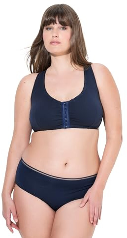 Ulla popken damer stora storlekar överdimensionerade plus size bustier, främre stängning, bomull