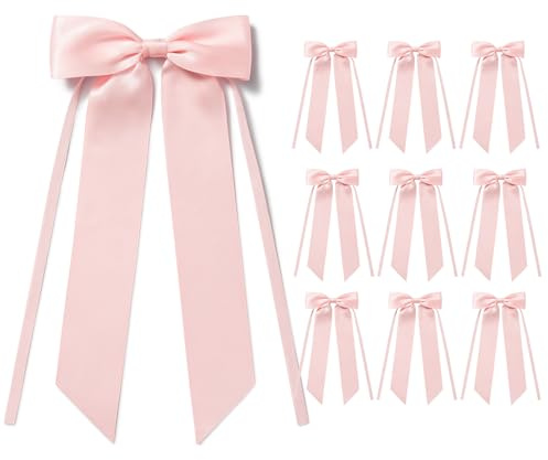 MORSUNBELA Schleifen Deko Geschenkschleife Groß für Hochzeit Hellrosa | 10 große Geschenkschleifen, elegante Deko für Hochzeit,Kommunion,Geburtstag,Weihnachten,Girlanden und Geschenkverpackungen