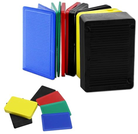 Distanziatori in Plastica, 86 Pezzi Set di Distanziatori per Vetri in Plastica, 60x40 mm Distanziale per Mobili, 6 Spessore 2mm,2,8mm,3,8mm,5mm,10mm,20mm Distanziale Cunei per Piastrelle, per Tavoli